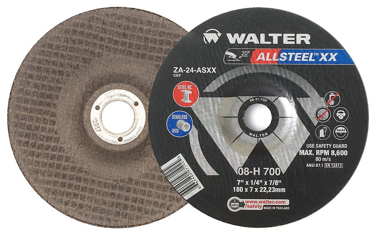 WALTER08H705 ALLSTEELGrinding Wheel Pack of 10 7in Aluminum Oxide Abrasive Wheel
