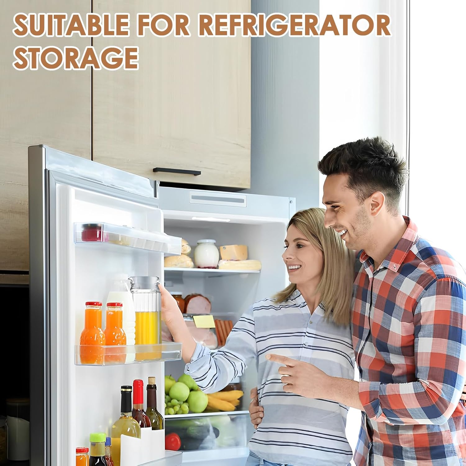 2 Pack Clear Plastic Pitcher with Lid,BPA-Free Water Pitcher Tea Pitcher,1.1L Water Jar with Ribbed Design,Fridge Pitcher with Vented Lid for Hot Water Ice Tea Coffee Milk Shatter-Proof - Image 4