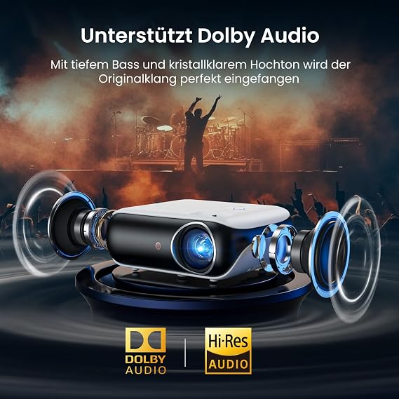 Officially licensed Google TV Smart Beamer HAPPRUN 25000L projector 4 K home theater with Dolby Audio Wi-Fi & Bluetooth Integrated streaming apps 300 projector compatible with game consoles and cell phone