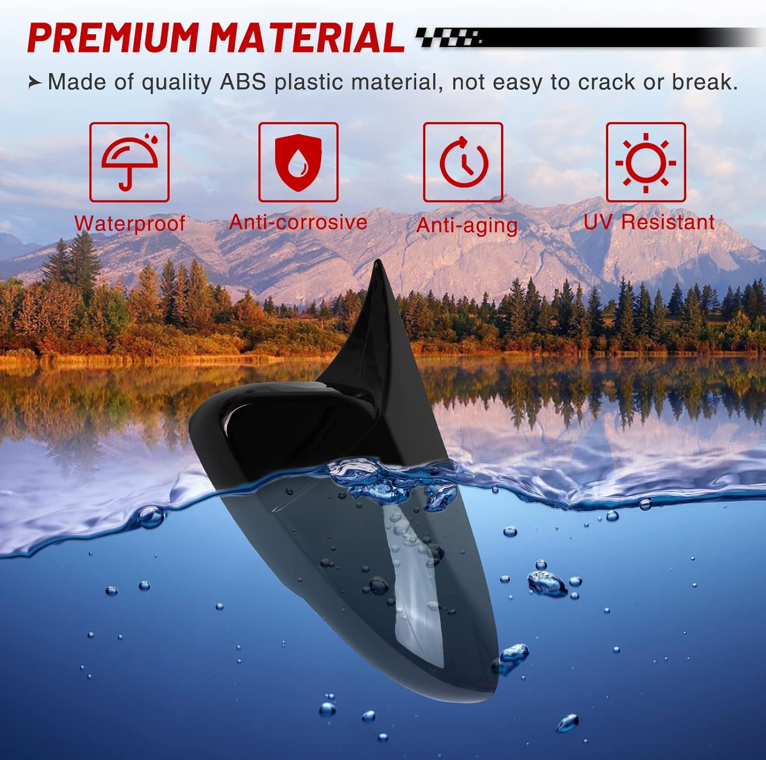 Car Side Mirror Covers Compatible with Honda Accord 10th 2018-2023 for Side View Mirror, Door Mirror Caps Trim/Car Mirror Accessories/Exterior Accessories-Glossy Black