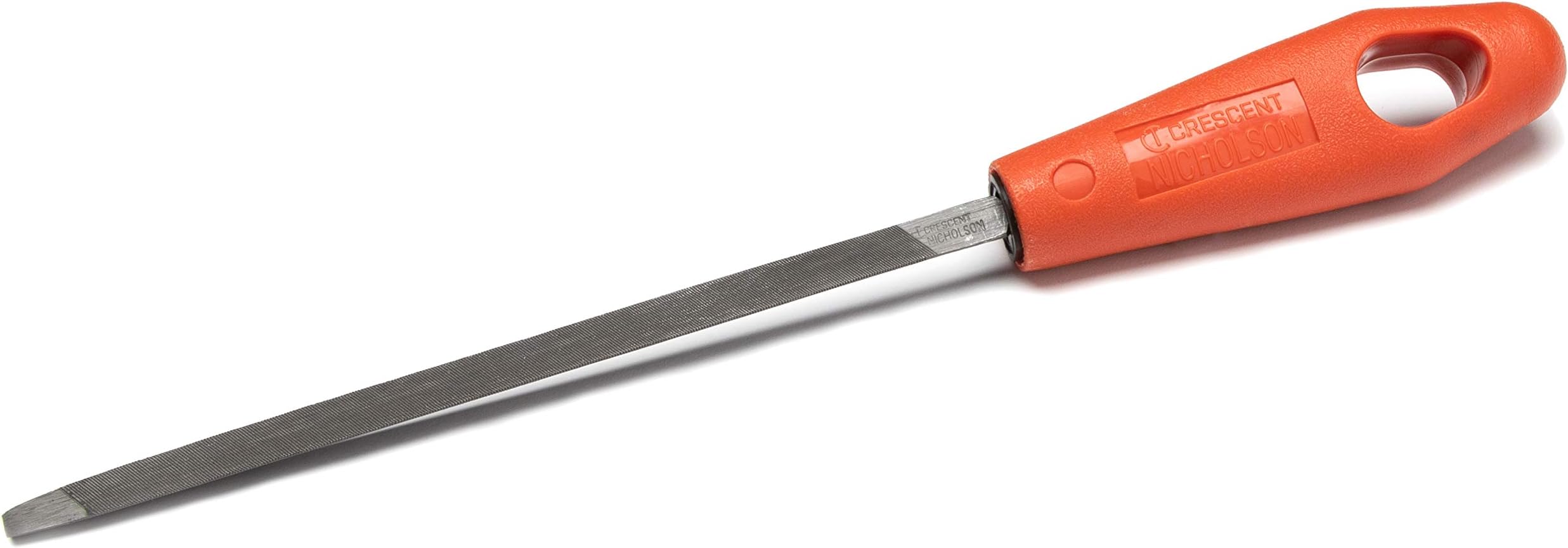 6" Triangle Single Cut Extra Slim Taper File with Red Handle - 21736NN