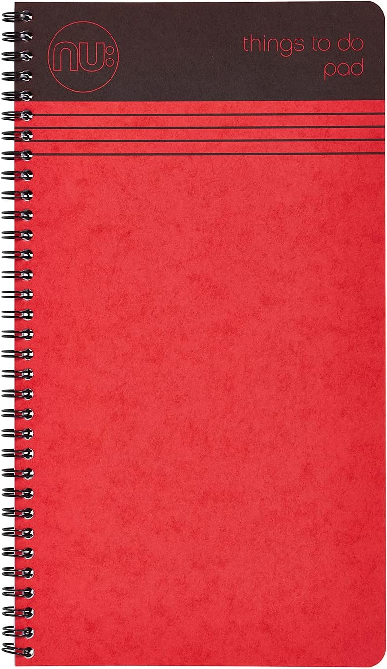 nu: Notebooks - Craze Cloud Range - Things to Do Pad - Wirebound Notebook - Stationery Notebooks - Ruled Notepad- Red - 110 Pages
