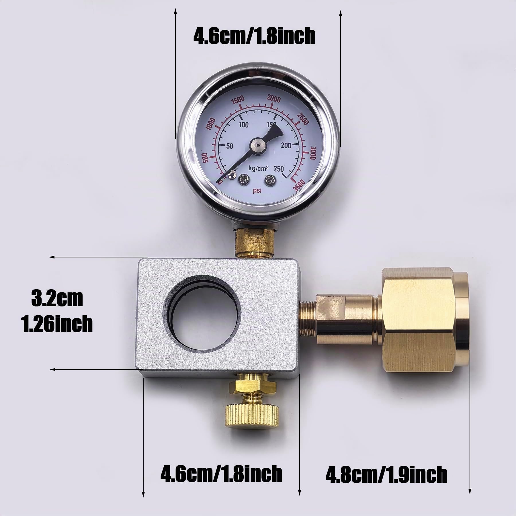 DRYHTEN Stazione di Ricarica CO2 Adattatore con Manometro per Cilindro DUO Terra Art Gaia Rosa Quick Connect