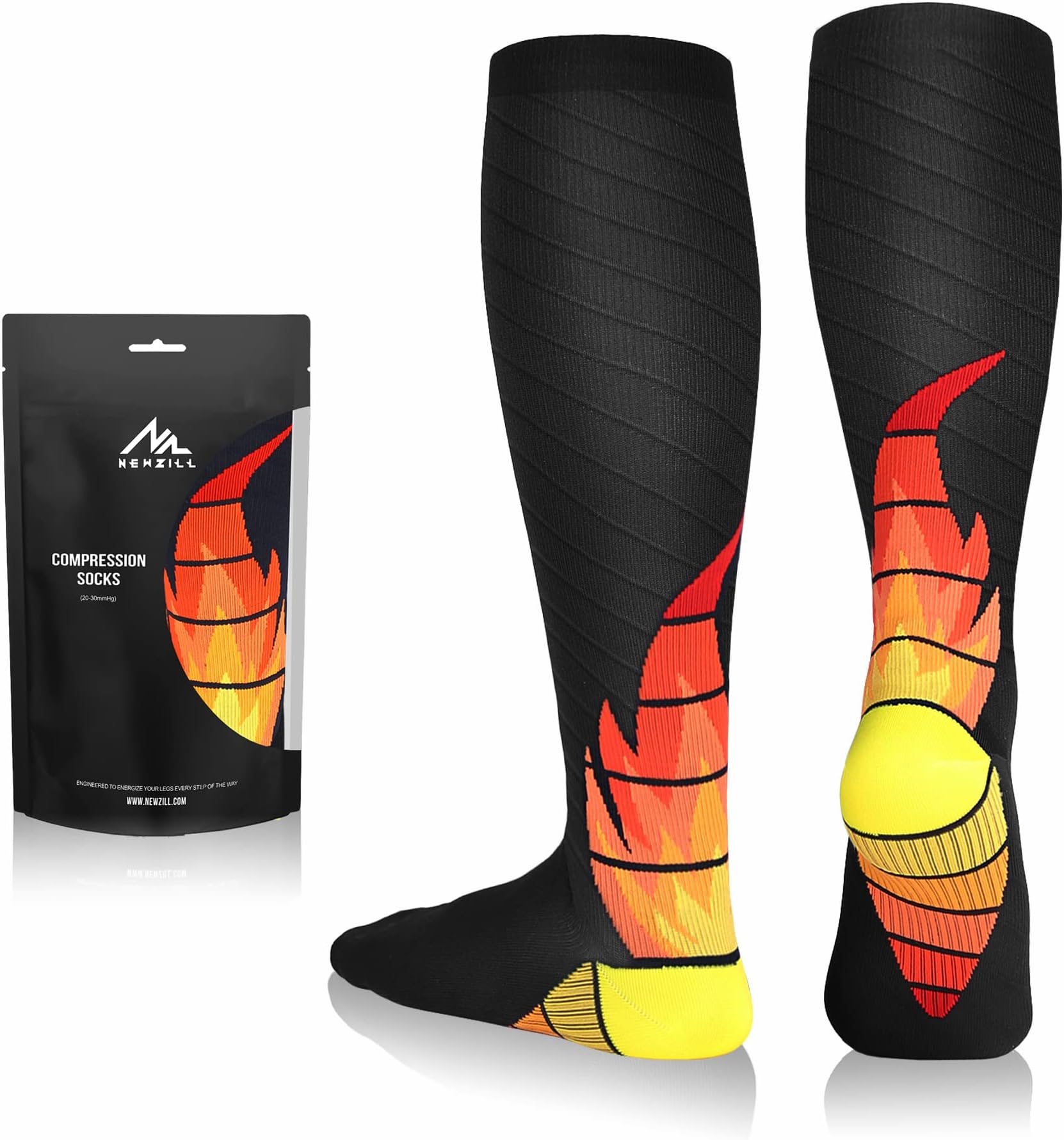 NEWZILL Medical Compression Socks for Women & Men Circulation 20-30 mmHg, Best for Running Athletic Hiking Travel Flight Nurses