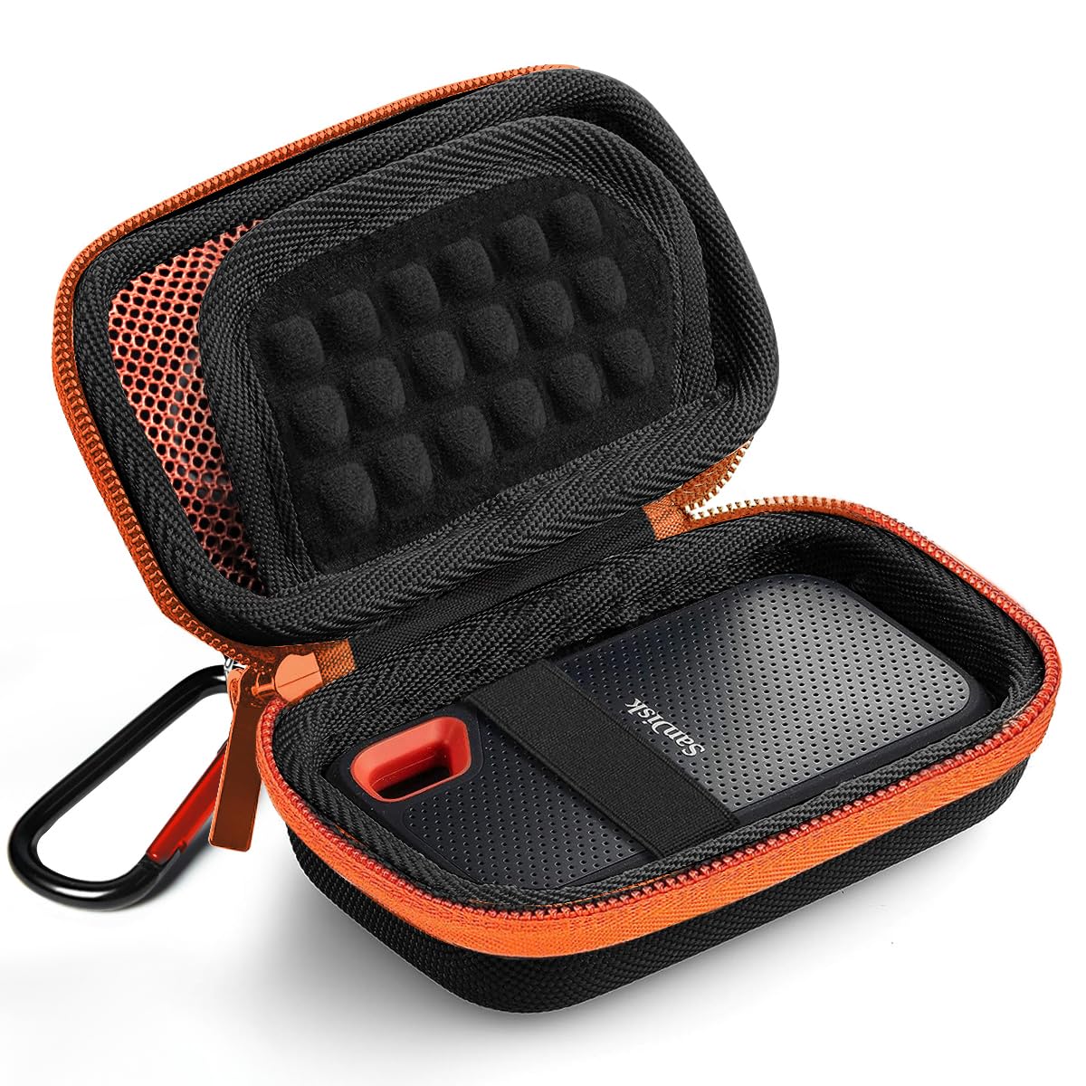 SSD Case Cover Compatible for SanDisk Extreme Pro/SanDisk Extreme Portable External SSD 500GB-2TB, Travel Case Protective Cover Storage Bag(Not Included SSD), Orange