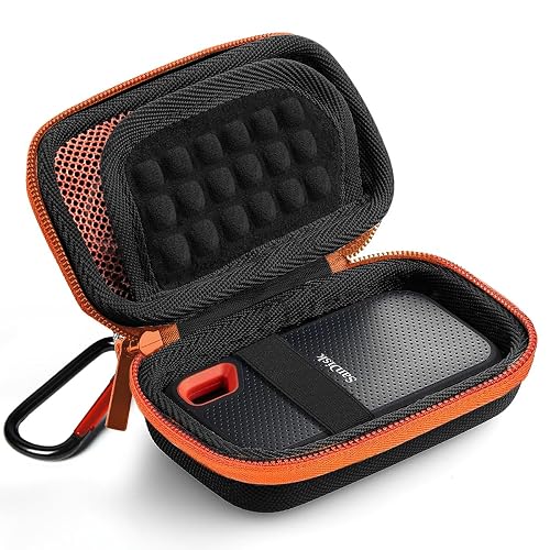 HOMTEK SSD Case Cover Compatible for SanDisk Extreme Pro/SanDisk Extreme Portable External SSD 500GB-2TB, Travel Case Protective Cover Storage Bag(Not Included SSD), Orange