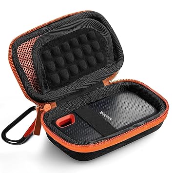 SSD Case Cover Compatible for SanDisk Extreme Pro/SanDisk Extreme Portable External SSD 500GB-2TB, Travel Case Protective Cover Storage Bag(Not Included SSD), Orange