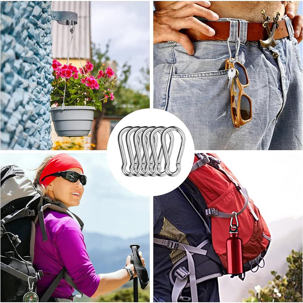 40 Moschettoni In Alluminio - Piccoli, Per Zaino, Tenda, Campeggio, Portachiavi, Carico Fino A 50kg - Foto 10