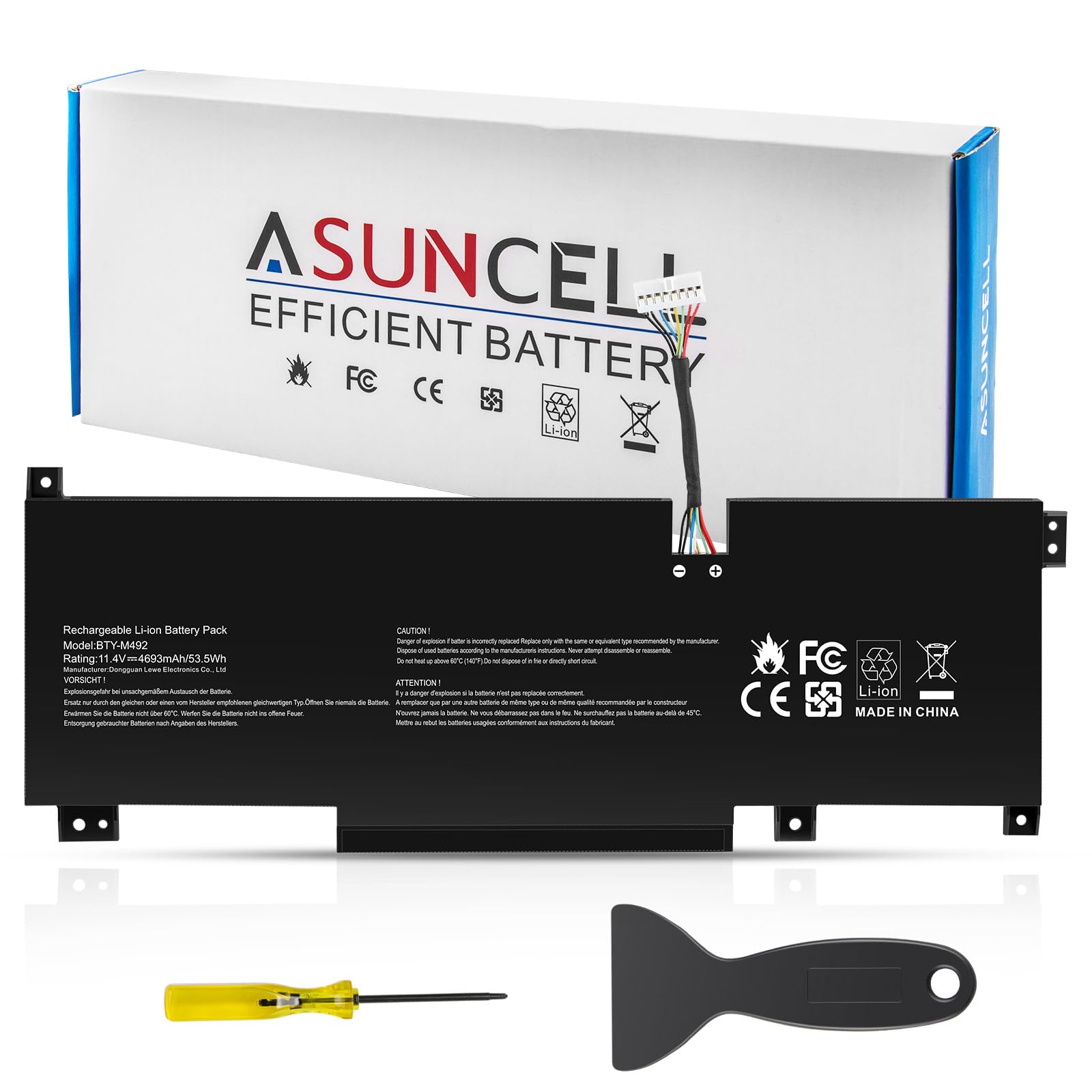 BTY-M492 Laptop Battery Replacement for MSI WF66 WF76 11UI 11UJ Katana GF66 11UD 12UG 12UX GF76 11UE 12UD Crosshair 15 17 A11UCK A11UDK A11UEK Sword 15 A11U A11UD A11UE Pulse GL66 GL76 7506