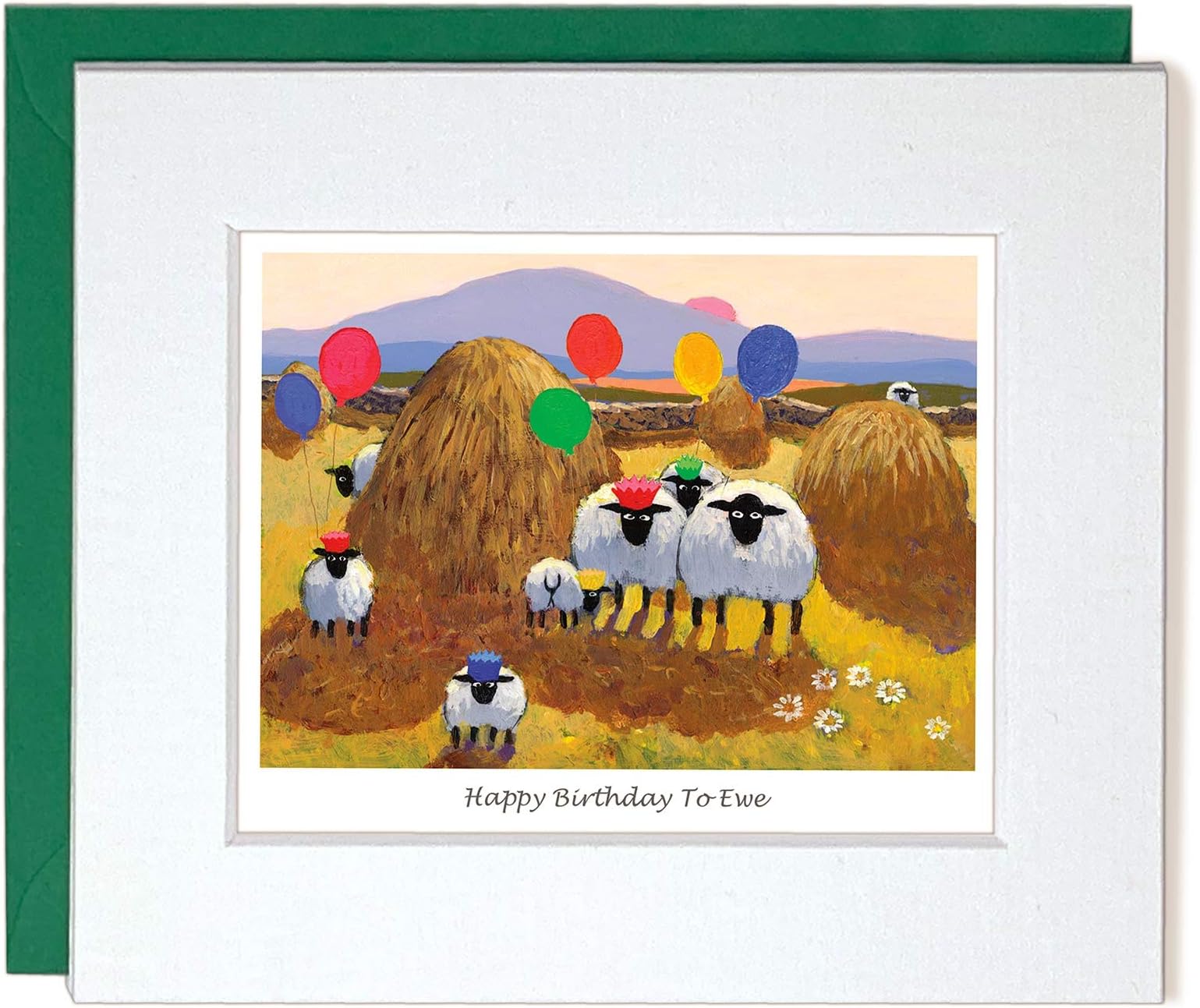 "Happy Birthday to Ewe" Mounted Greeting Card by Thomas Joseph - Sheep Birthday Card