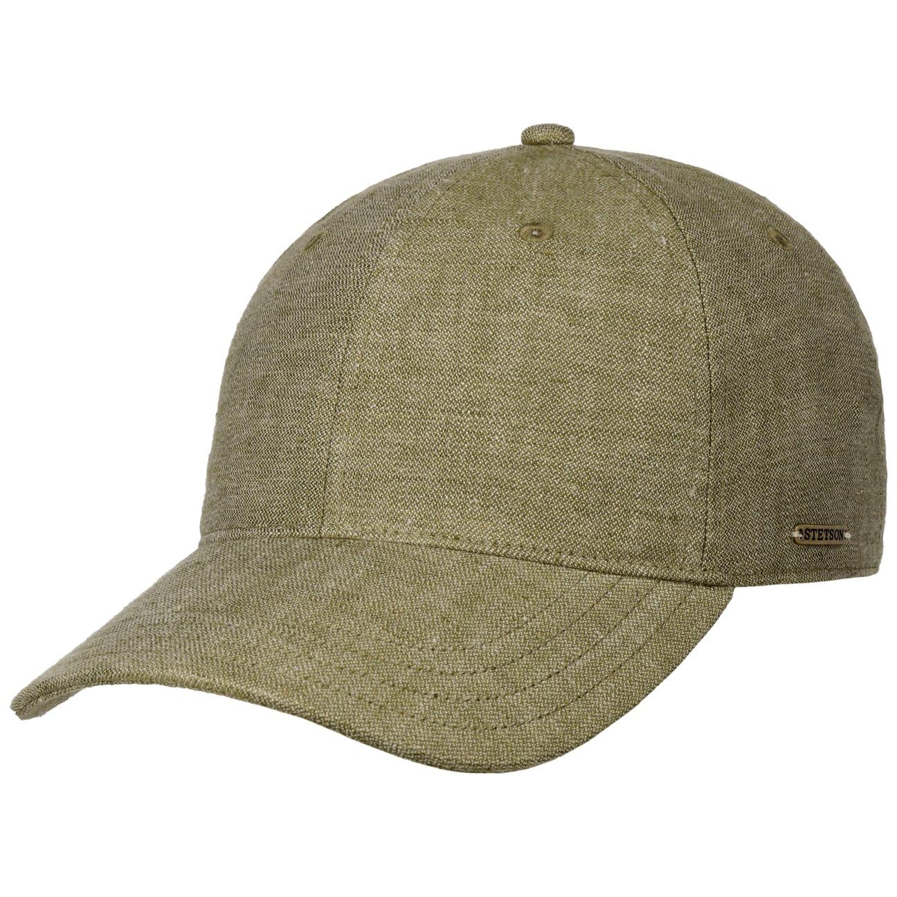 Stetson Lniana czapka z ochroną przed promieniowaniem UV męska - Made in Italy słońce baseball lato metalowa klamra, daszek, podszewka wiosna-lato