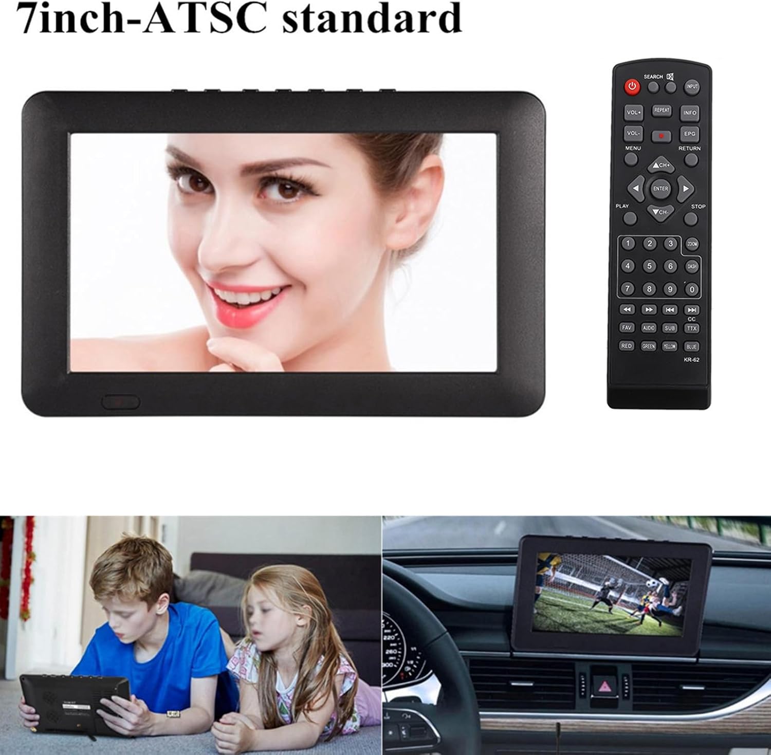 BROLEO Digital TV, Strong Applicability 1080p Portable TV Foldable for Home (10 inches)