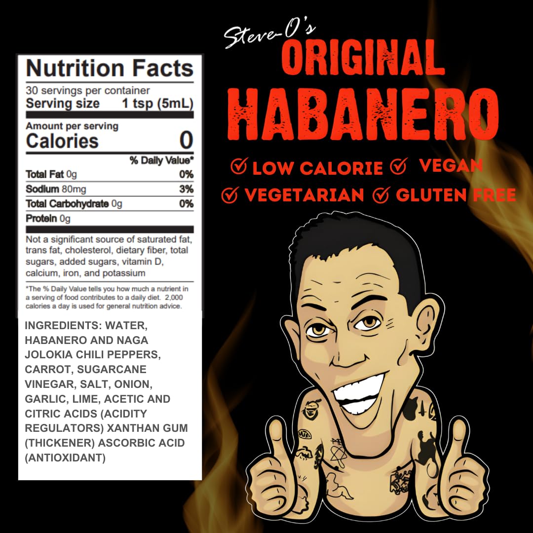 Steve-O's Complete Hot Sauce Bundle | Habanero, Destroyer, Jalapeño & Buffalo Hot Sauces (5 fl oz Sauces)