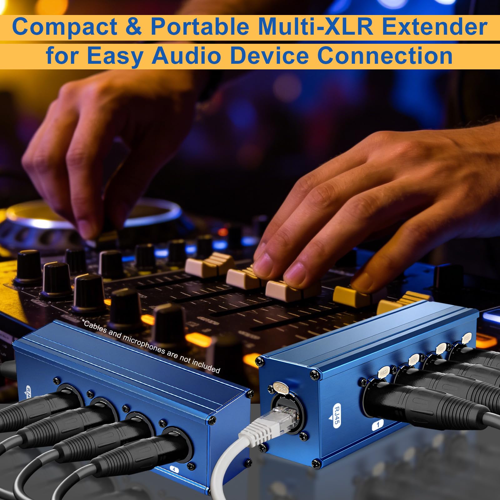 wecan Confezione 2 Estensore Audio DMX 4 Canali XLR-Ethernet, Adattatore XLR/TRS a RJ45 Ethercon Cat5/Cat6, Trasmissione Segnale Lunga Distanza