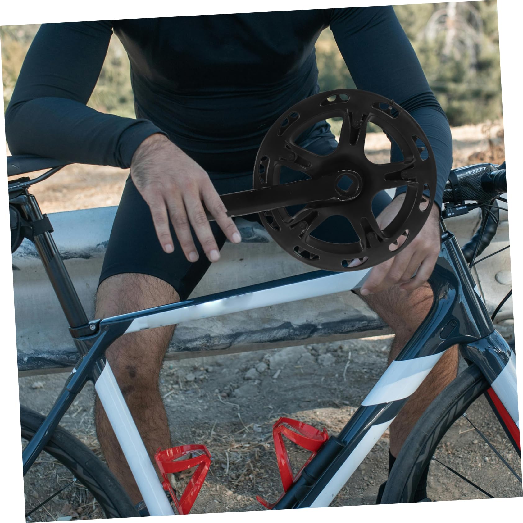 TOYANDONA Set Guarnitura Bici da Corsa Corona Robusta in Metallo e Braccio Pedivella Foro Quadrato, Kit di Sostituzione Guarniture per Riparazione Biciclette, Adatto per Ciclisti e Uso Outdoor