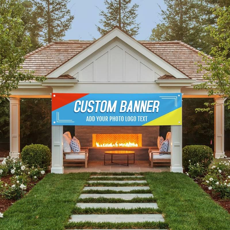 Banners y letreros personalizados para exteriores, personalizables, con foto, texto, decoración de impresión para fiesta de cumpleaños, negocios,