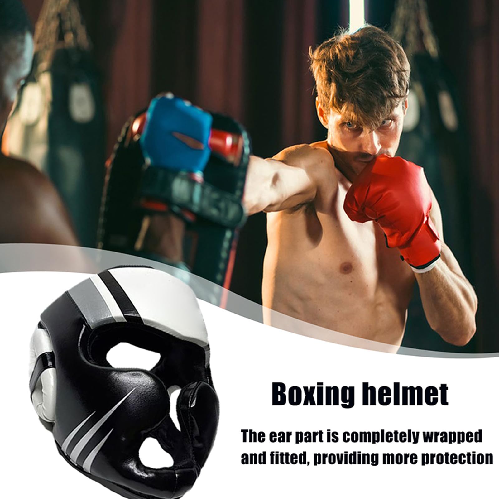 Ochraniacz na głowę boksu, kask pełnotwarzowy sztuki walki | Lekki sprzęt treningowy, ochrona głowy pochłaniająca wstrząsy do Kickboxingu Zapasy MMA