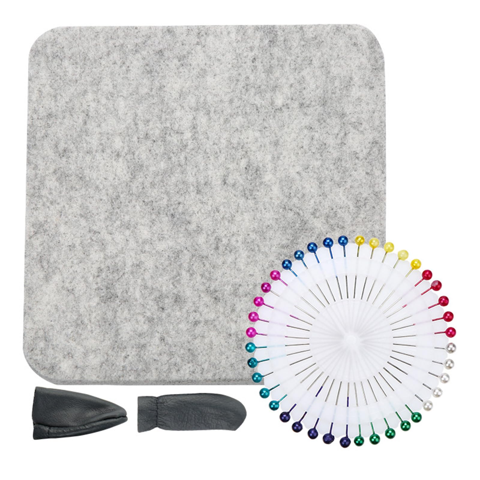 JDNH Suministros de fieltro de aguja para manualidades con almohadilla de aguja, cunas de dedos, mango de madera, herramienta de lana para principiantes, juego de fieltro
