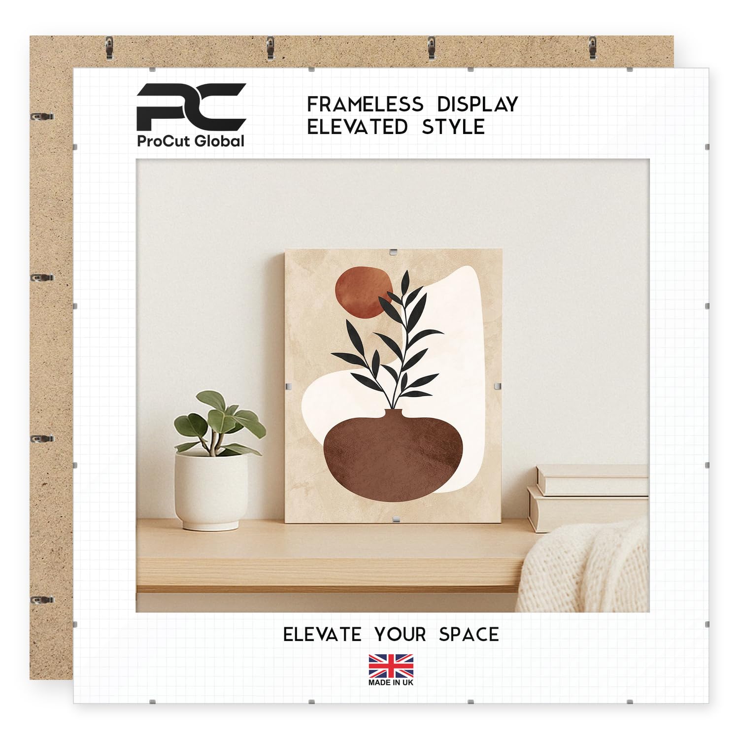 Procut Global 30x30" Frameless Clip Picture Frames For Photos — image 1