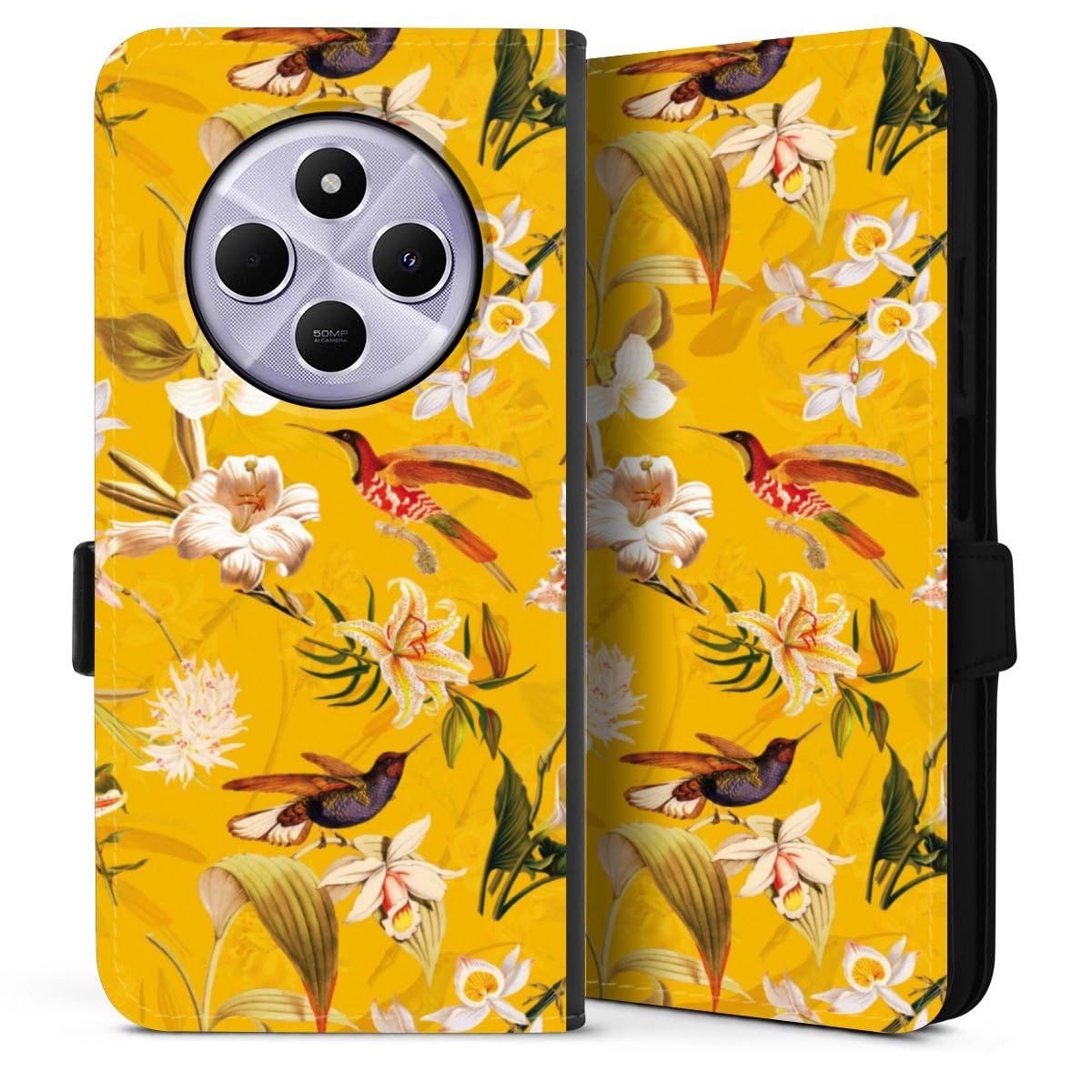 DeinDesign Etui Compatible avec Xiaomi Redmi 14C Etui Folio Etui magnetique Colibri Animaux Motifs