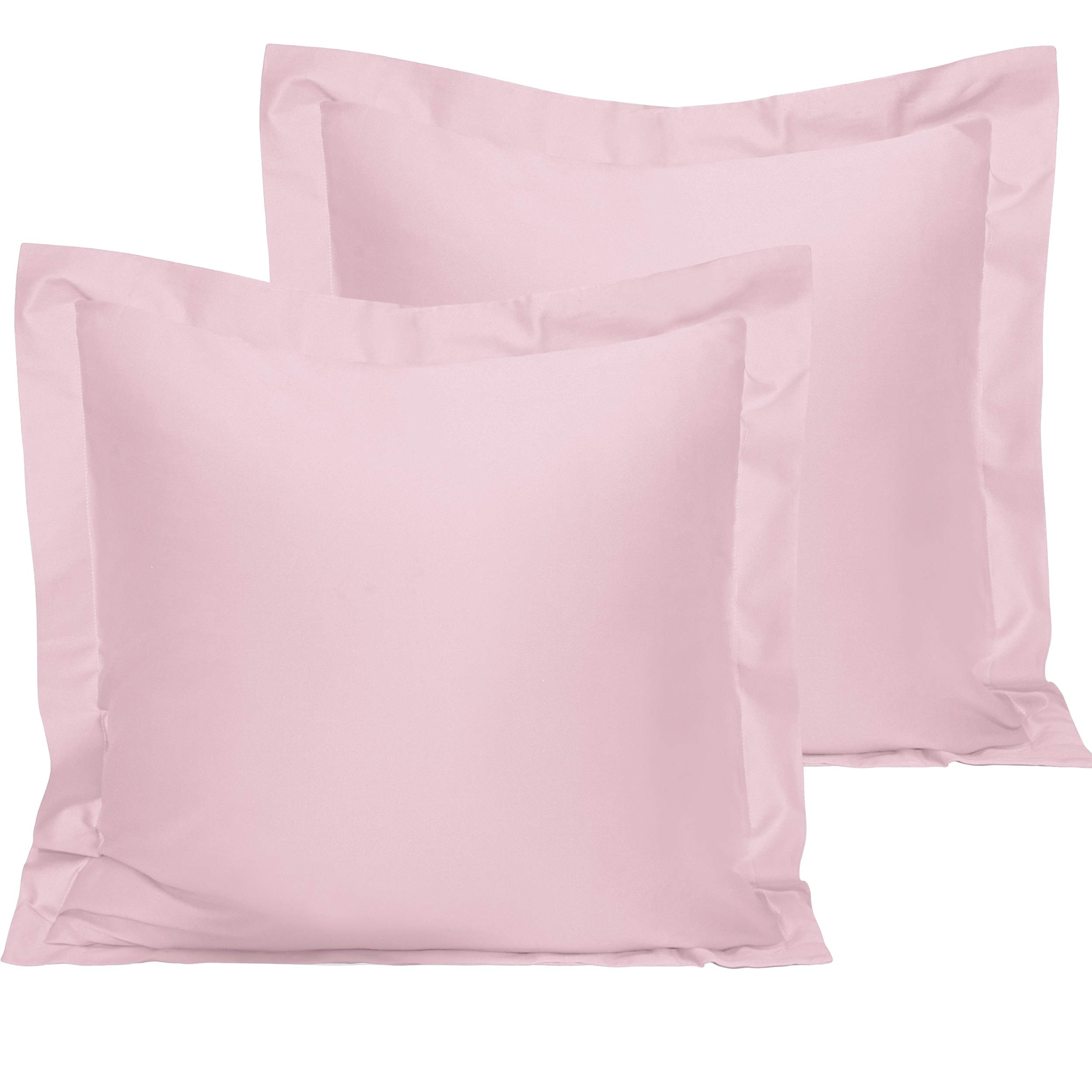 NTBAY Confezione da 2 federe per cuscino in cotone egiziano 100% a 500 fili, super morbide e traspiranti, federe per cuscini quadrati, 60 x 50 cm, rosa