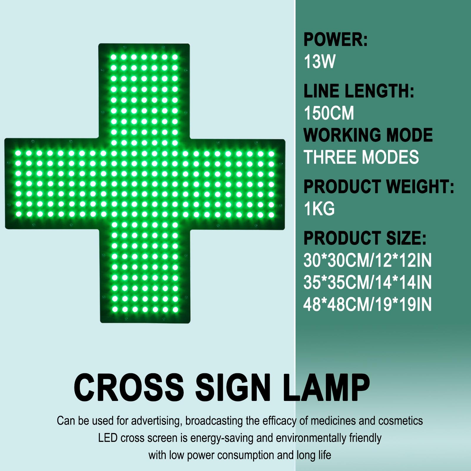 Segnale a LED per farmacia, con luce ultra luminosa, croce medica da appendere per negozi e cliniche