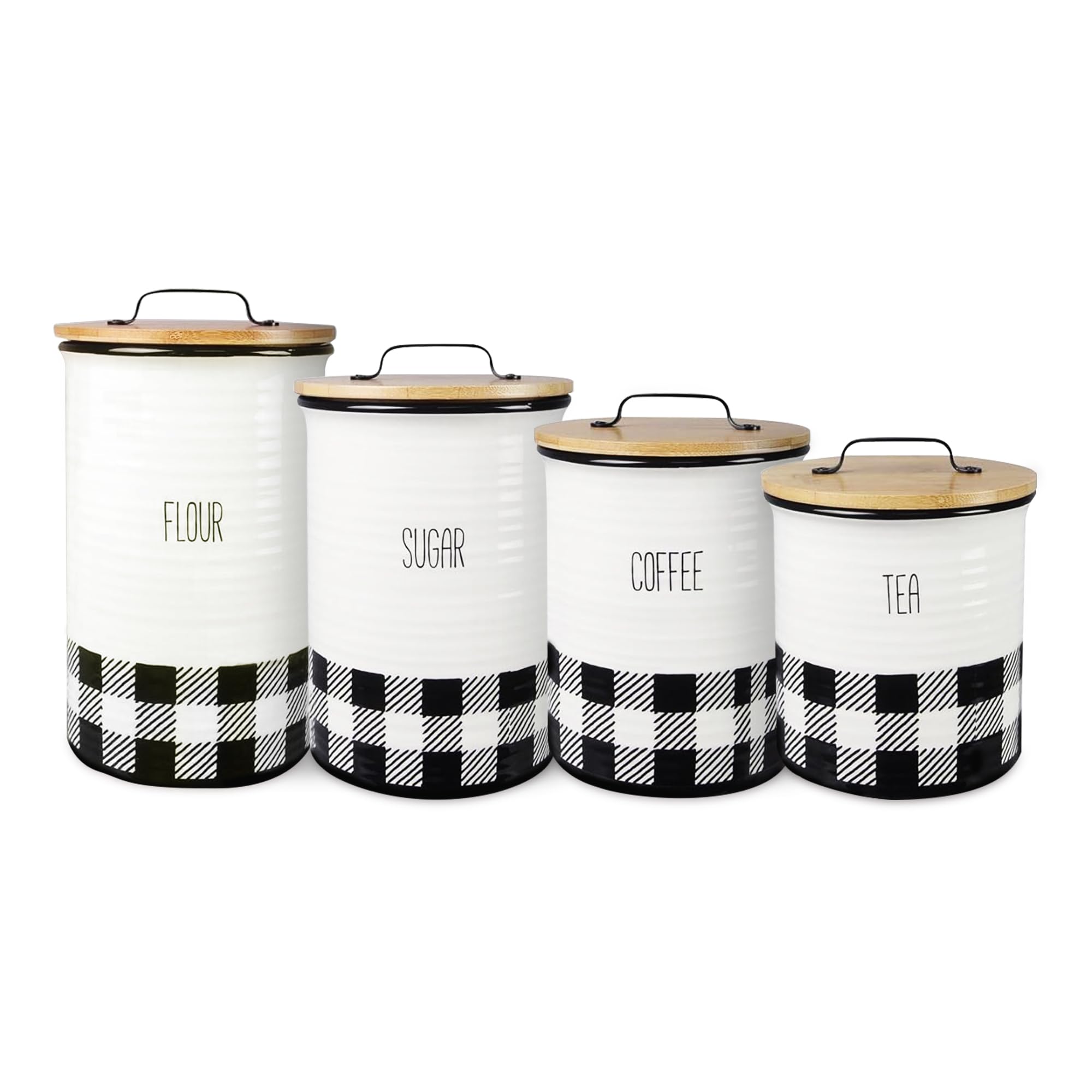 Amazon.com: Young's Inc. 4 Pcs Set Plaid with Bamboo Lids