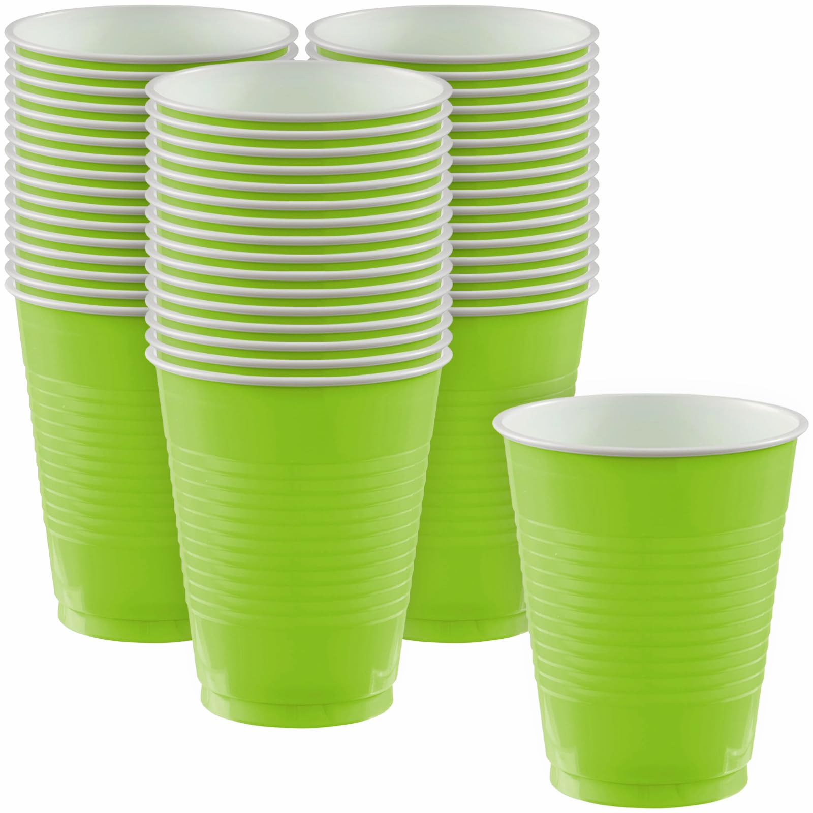 amscan Kiwi Big Party Pack - 18 oz. Plastic Cups, Qty 50 (10130118)