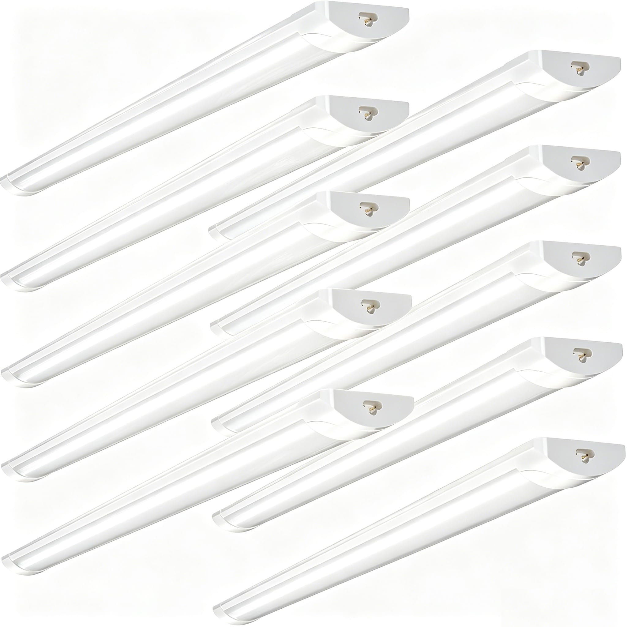 Lightasea 10Pack 50W LED Batten Light 6500K Daylight, 5FT 145cm Linkable LED Garage Lighting, 5000LM Super Bright LEDs Fluorescent Lights with 20cm Power Cord for Garage Workshop Office