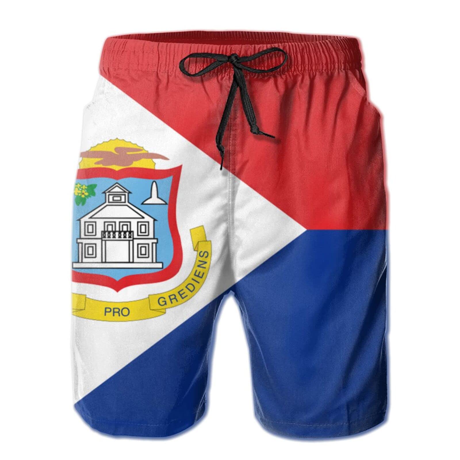 AOOEDM Flag of Sint Maarten Men's Summer Beach Shorts, Athletic Trunks