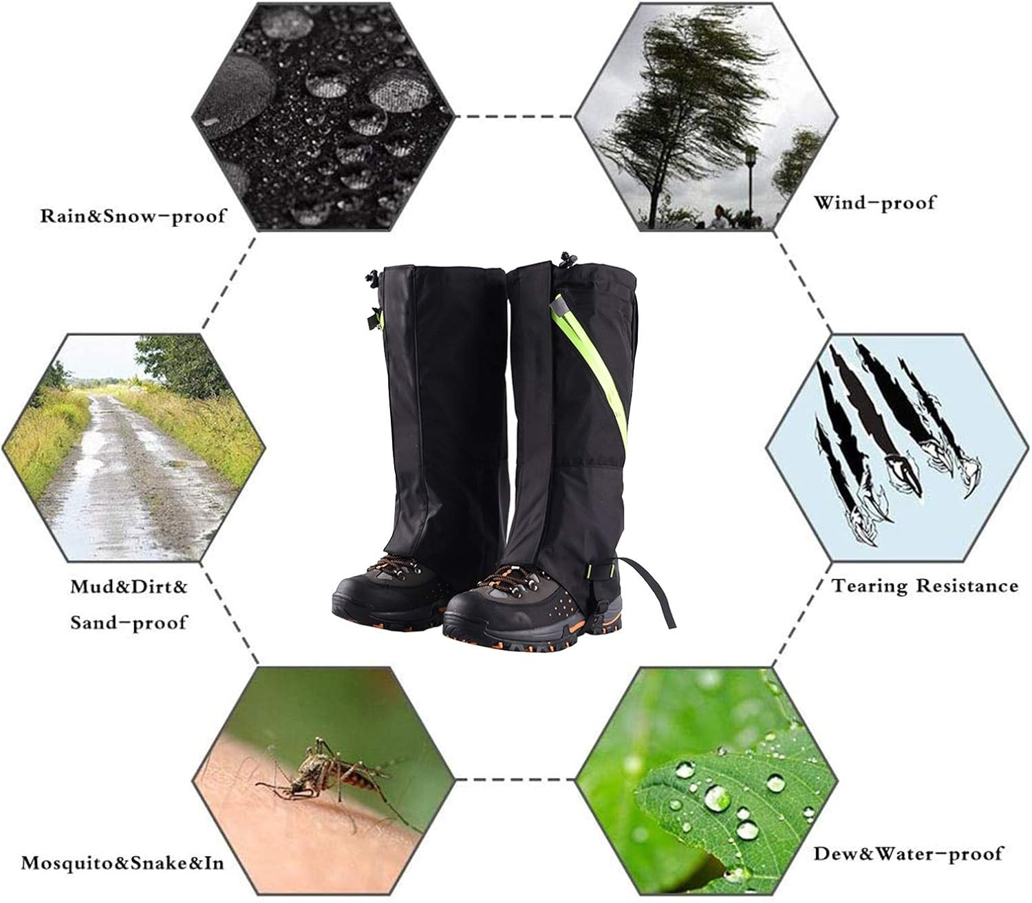 Leg Gaiters Outdoor Snow Leg Gaiters, Waterproof Leggings, Mudguards, Leg Guards, Shoe Covers, Used for Climbing, Climbing, Hiking, Jungle Hunting (Color : C, Size : One size)