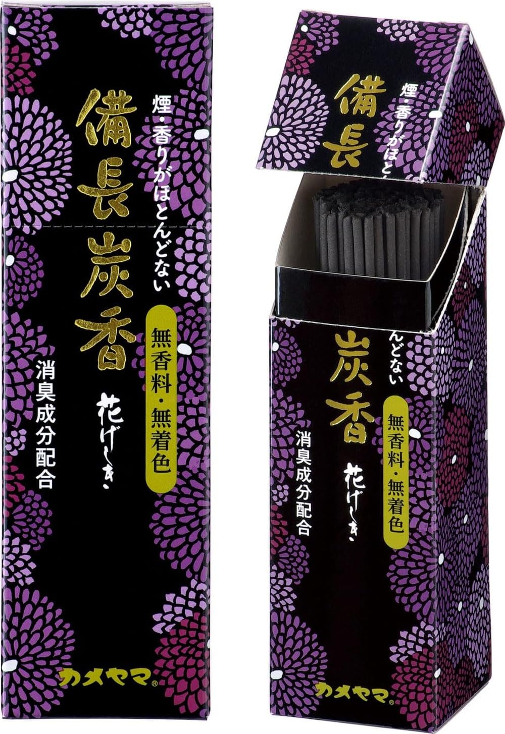 Amazon.co.jp: カメヤマ 花げしき 備長炭 小型 約80g 約150本 お線香