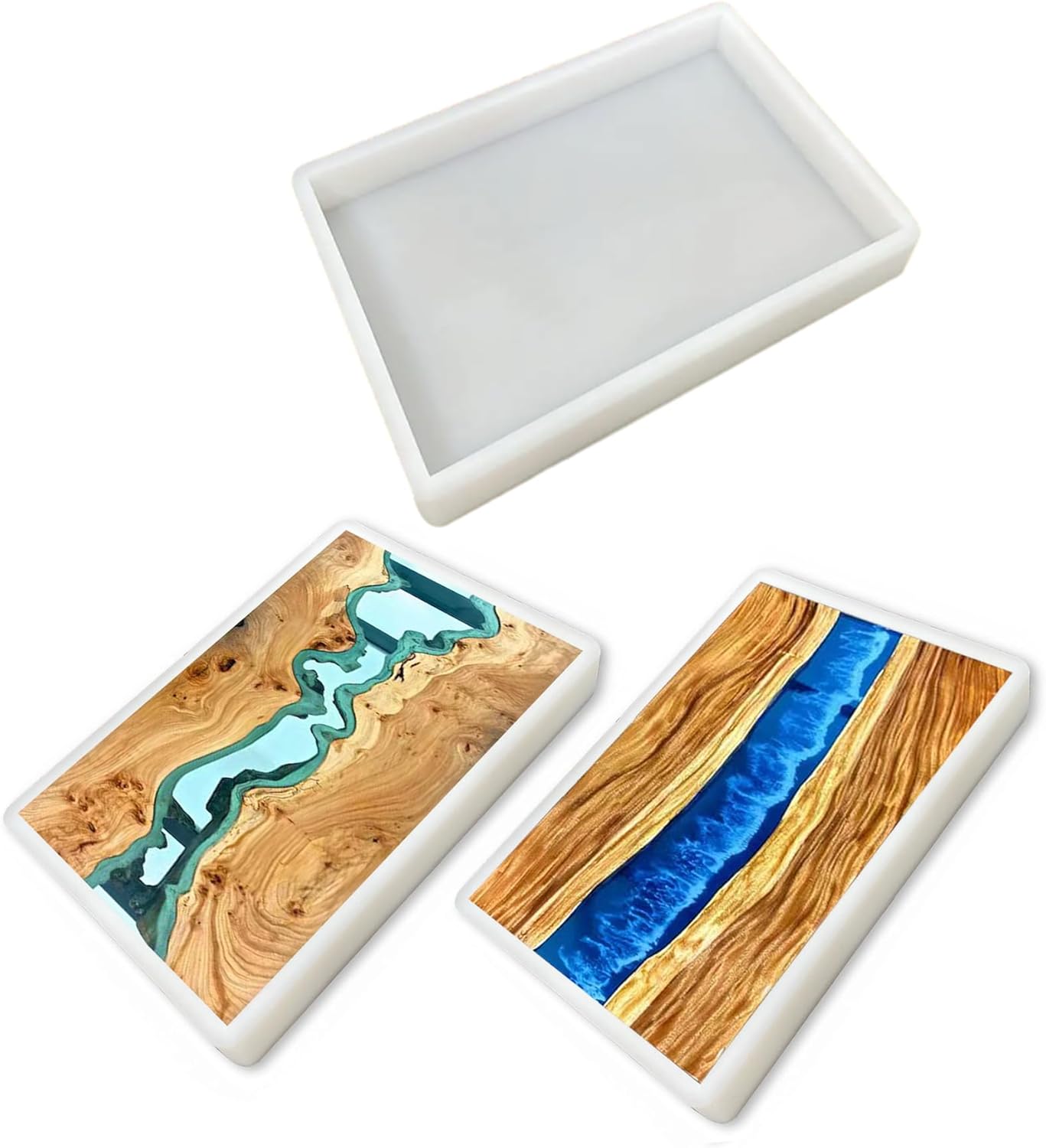 18x12x2 Inch Large Silicone Mold - Deep-Pour Platinum Epoxy Mold for River Tables, Charcuterie Boards, Resin Art - Self-Releasing Non-Stick, Dishwasher Safe, Food Grade