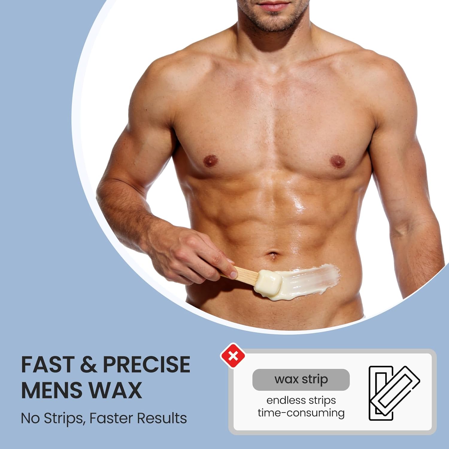 SUERBEATY Mini Waxing Kit for Men Women, 250ml Beginner Friendly Wax Kit For Back, Coarse Hair, Bikini, Underarm, Sensitive Skin, At Home Men Waxing Kit For Hair Removal, Pre & Post Care Oil