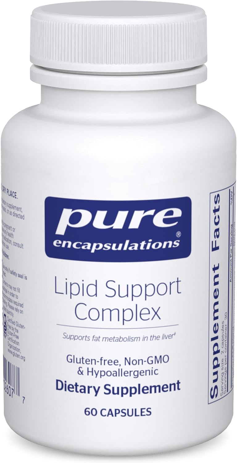 Pure Encapsulations Lipid Support Complex - Liver Supplement to Support a Healthy Liver & Lipid Metabolism Levels - Helps Manage Oxidative Stress* - Gluten-Free & Non-GMO - 60 Count (30 Servings)