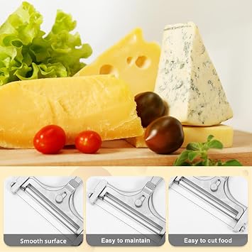 lasuroa Cheese Cutter, Stainless Steel Cheese Slicer