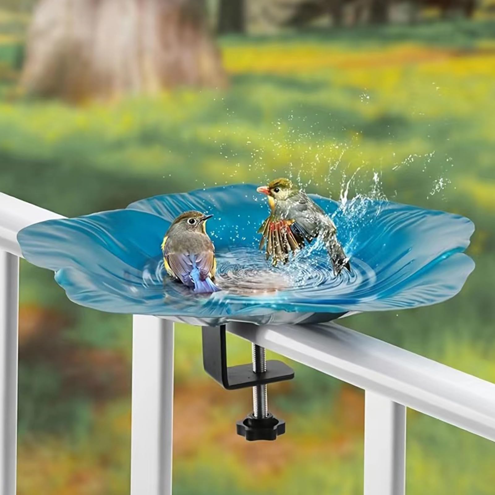 Bebederos para Aves Exterior Cuenco De Agua para Fuente De Aves En Jardín | Plato Desmontable Con Sujeción Para En Jardín, Patio, Balcón, Porche, Parque Y Decoración