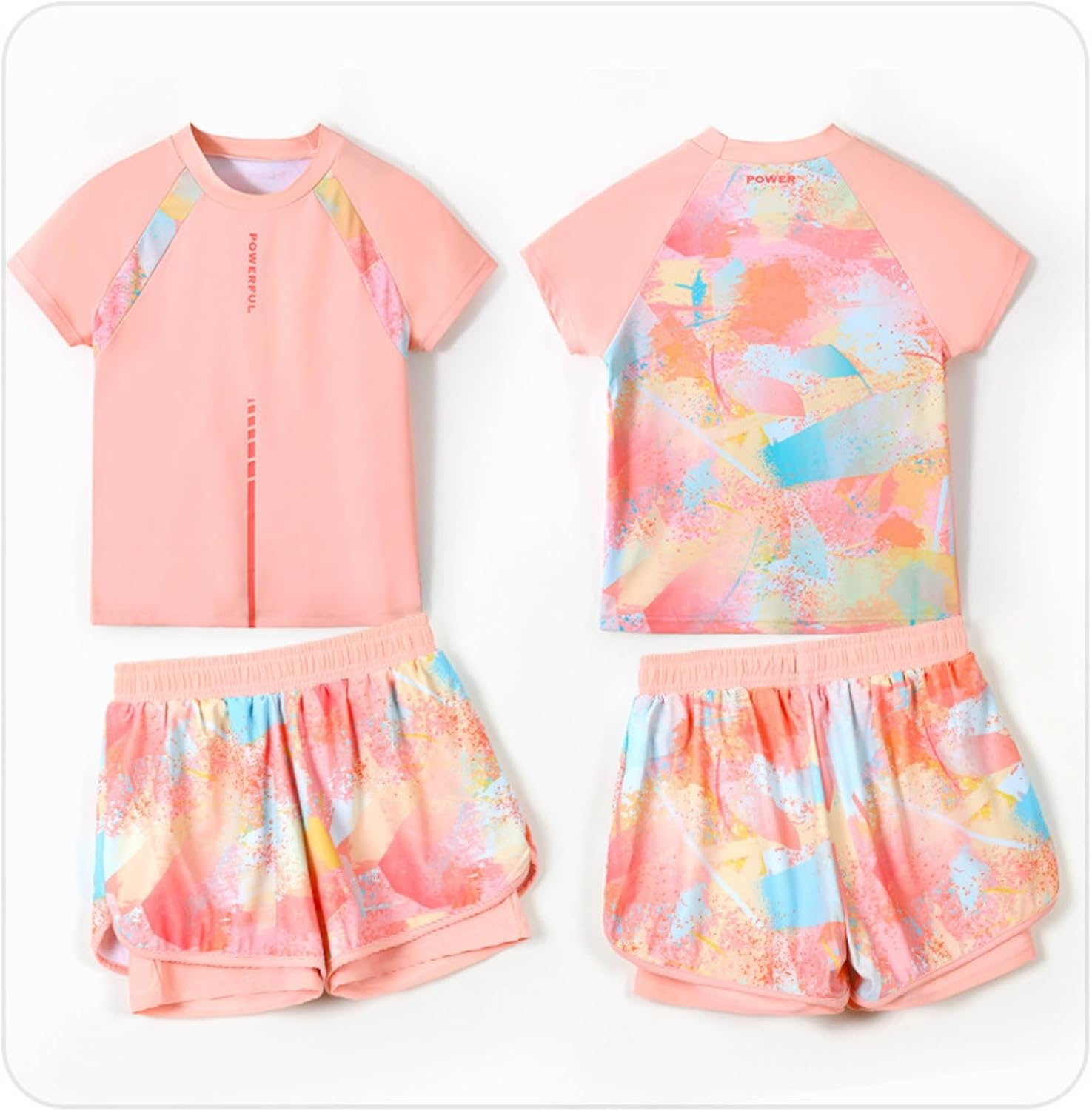 Toddler Bathing Suit Two Piece Cute Adjustable Beach Stretchy Soft Printed Bathing Suit Summer Training Pool Girls' Swimsuits