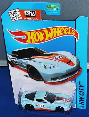 Hot Wheels, 2015 HW City, '09 Corvette ZR1 [Gulf Oil Light Blue and Orange] Vehículo fundido a presión # 12/250, escala 1:64 disponible en Yaxa Costa Rica