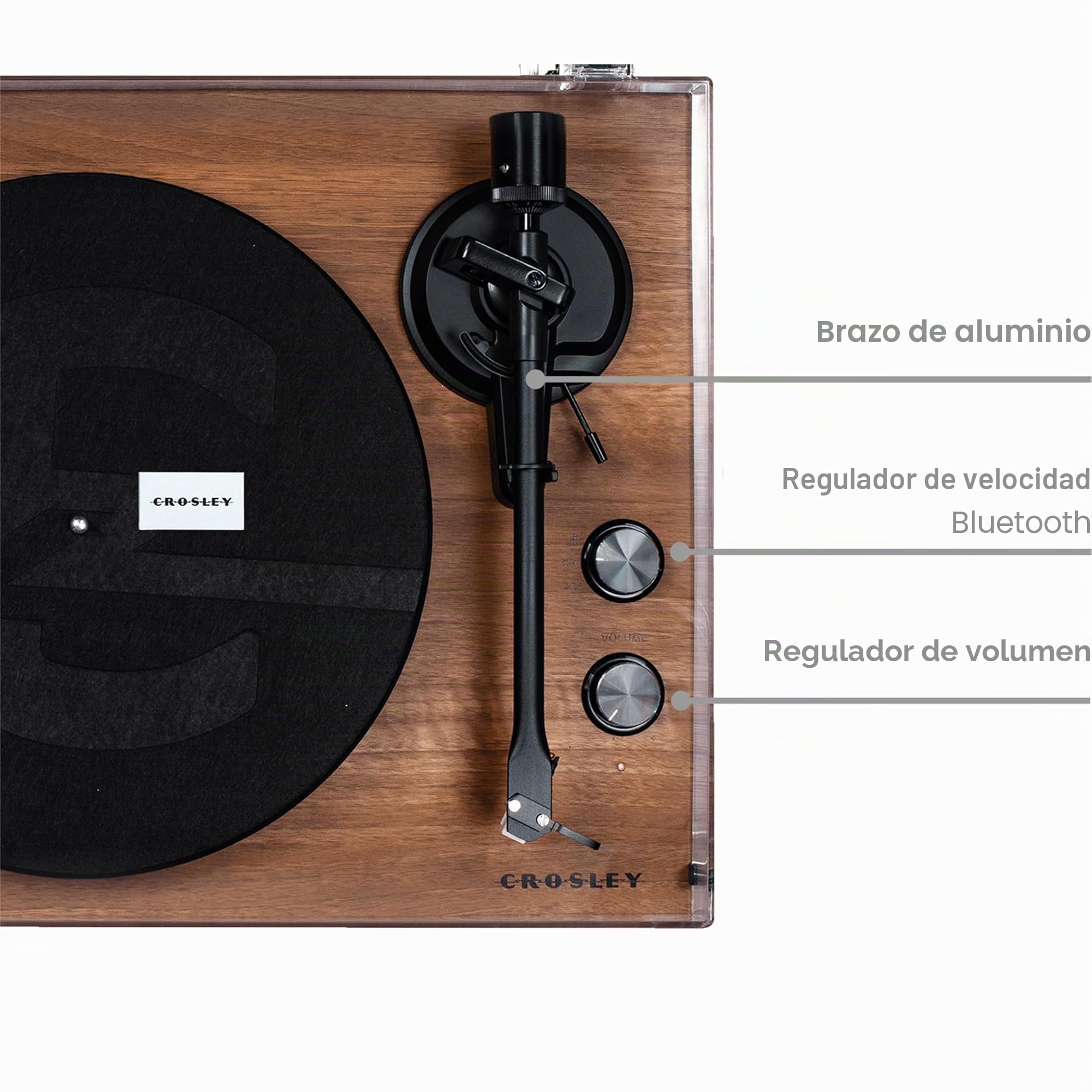Tocadiscos Crosley C62 Bluetooth Nogal