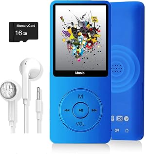 MP3 Player Music Player with 16GB Micro SD Card Build-in Speaker Photo Video Play FM Radio Voice Recorder