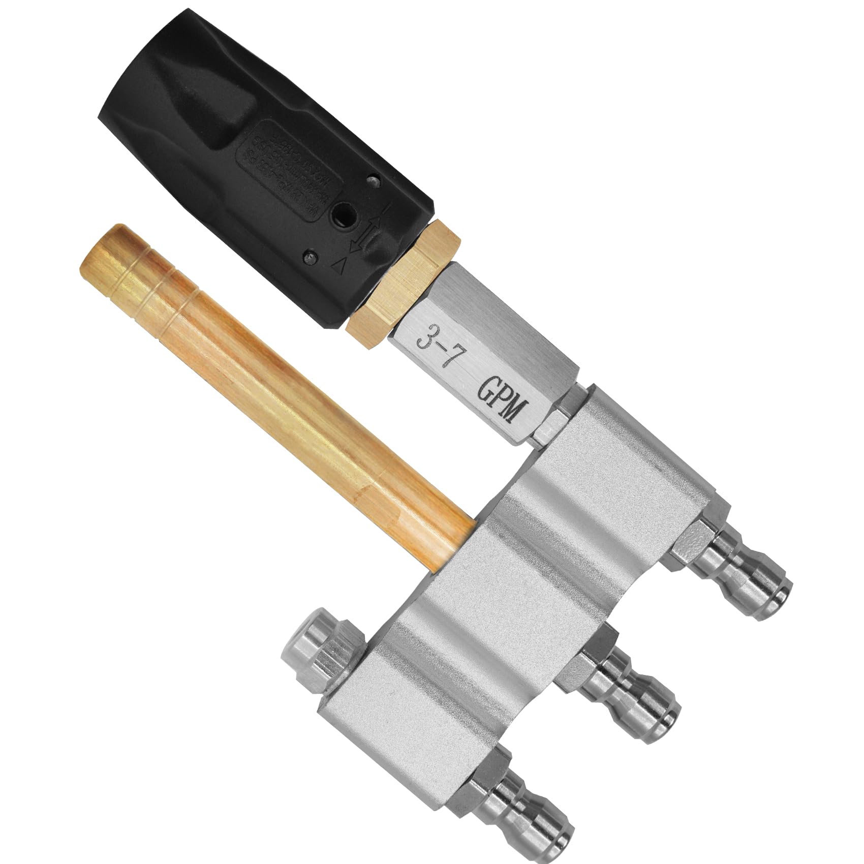 Ugello girevole regolabile per idropulitrice morbida a valle M5, 3 in 1 punta regolabile a lungo raggio con connessione rapida da 1/4", 3-7 GPM punta sparatutto regolabile ugello M5 Twist