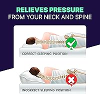 Vista 3 de SoCool Almohada cervical para personas que duermen de lado, almohadas refrescantes de espuma viscoelástica para dolor de cuello y hombros, almohada