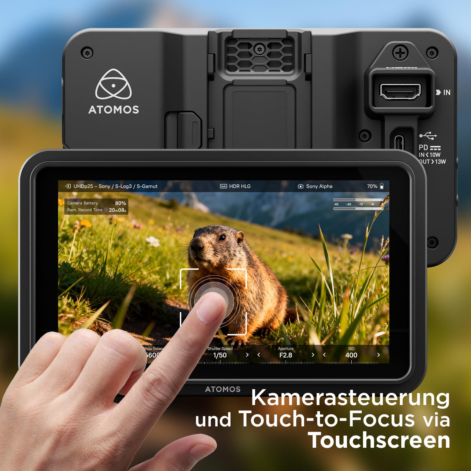 Atomos Shinobi II HDMI 4K Monitor with HDR Touchscreen, All Day Battery Life, and Lightweight Design (Black)