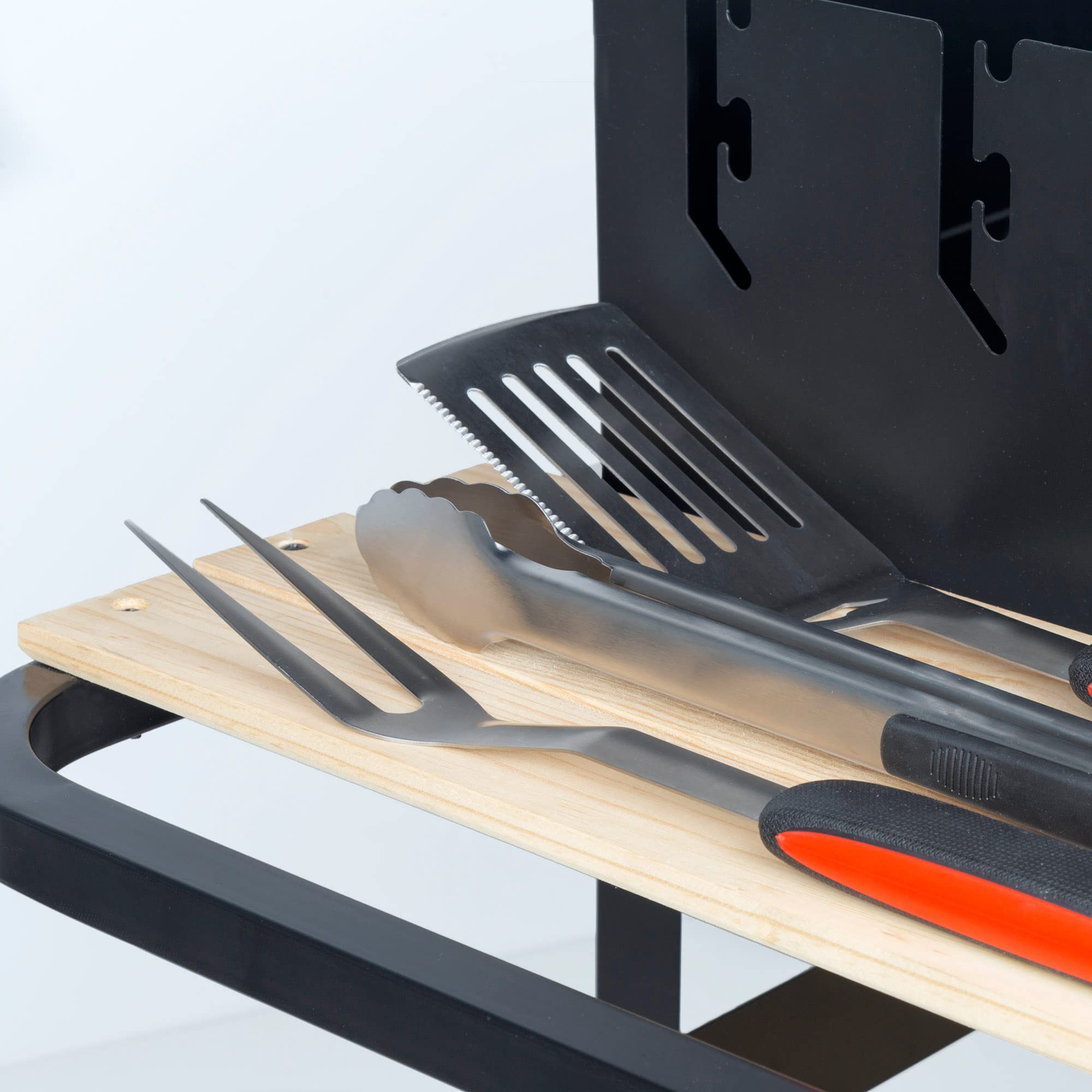AKTIVE 63009 Ensemble d'Accessoires pour Barbecue 3 Pièces, Pinces, Spatule et Fourchette