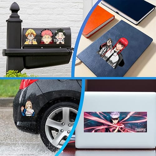 Miniatura 10 de Calcomanías de animé para automóvil, impermeables, calcomanías de parachoques de anime para automóvil, laptop, ventana, iPad, patineta, niños