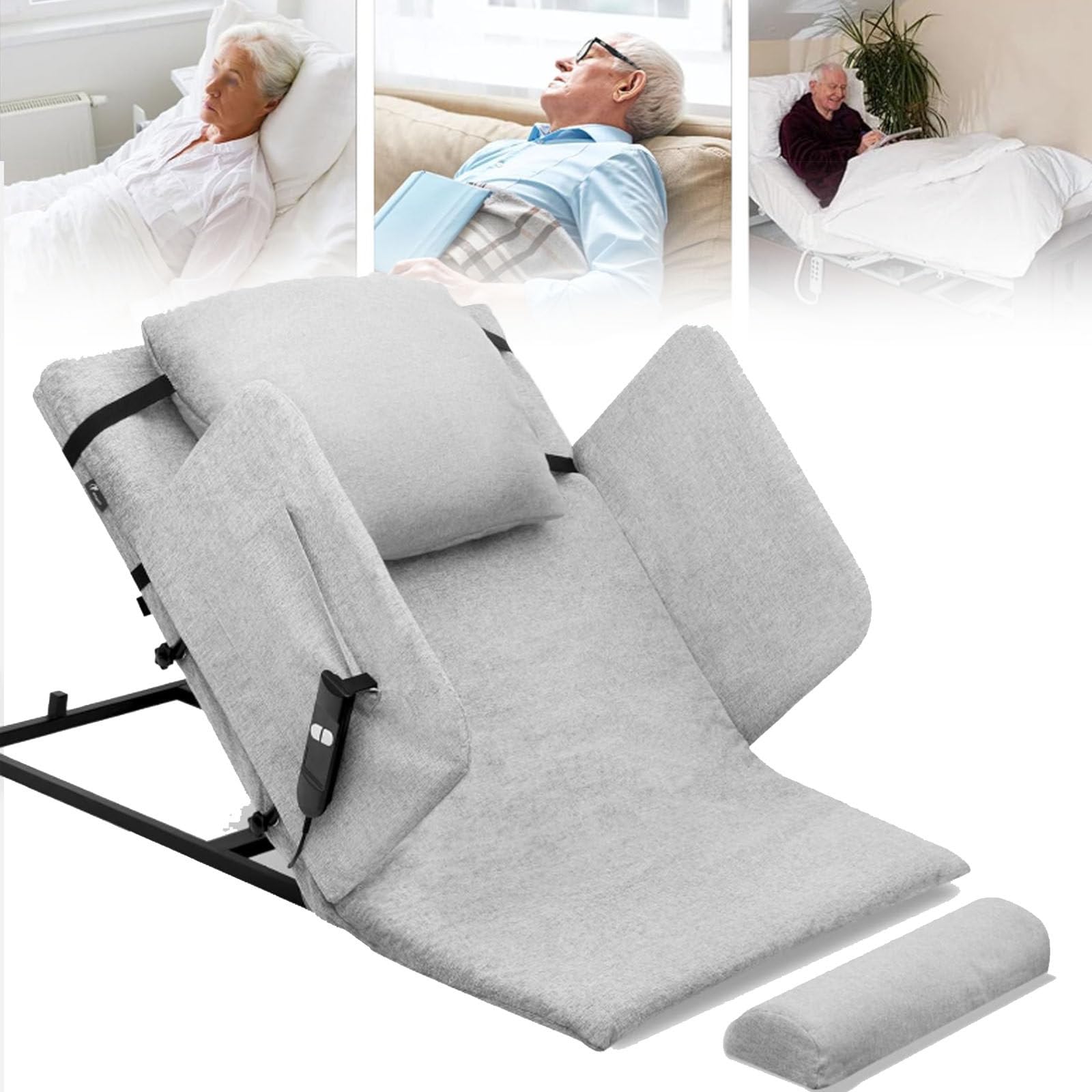 Schienale elettrico per letto, regolabile, per cuscino medico, angolo di 2-80°, supporto per collo, testa, vita, migliora il sonno, braccioli comodi, altezza regolabile