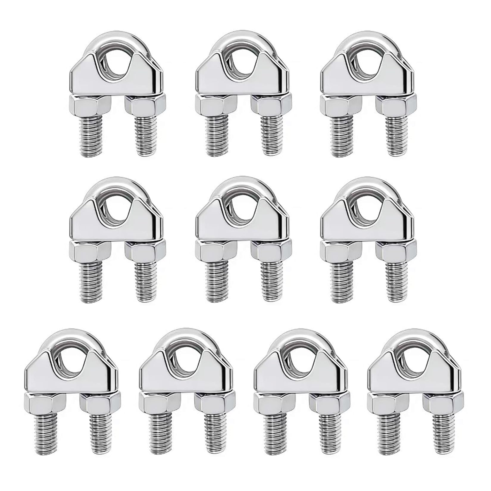 M8 Wire Rope Clamp 304 Stainless Steel 5/16" Wire Rope Cable Clip Clamp (10Pack)