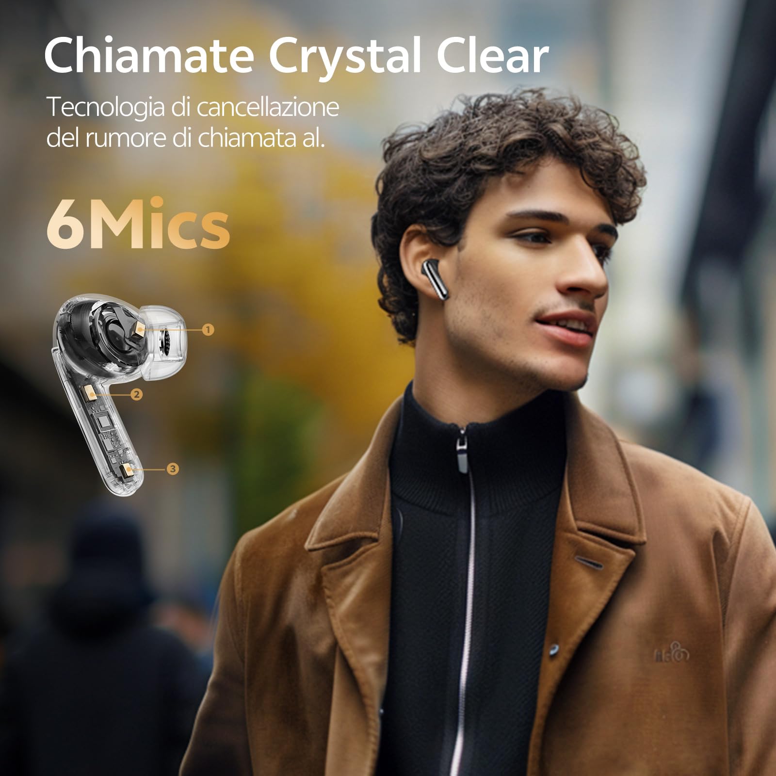QCY MeloBuds Pro Cuffie Bluetooth Auricolari Wireless con Cancellazione del Rumore Adattiva, LDAC Hi-Res Audio Bluetooth 5.3 Connessione Multipunto, 34 ore di riproduzione, Vestibilità Comoda