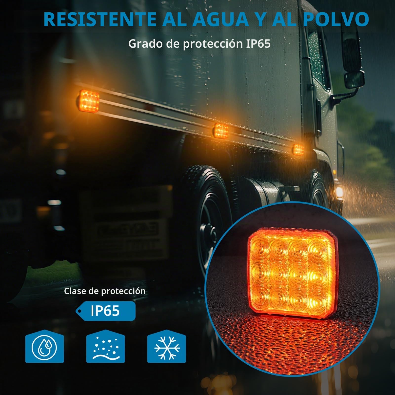 AUTOUTLET Luces de Remolque Inalámbricas 18 Modos Homologado E9 para Coche, Amarilla, Base Magnética con Interruptor para 12V / 24V Automóvil Remolque Camión